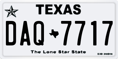 TX license plate DAQ7717