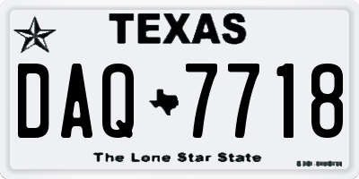 TX license plate DAQ7718