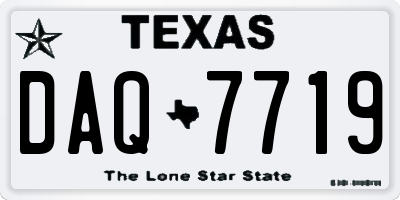 TX license plate DAQ7719