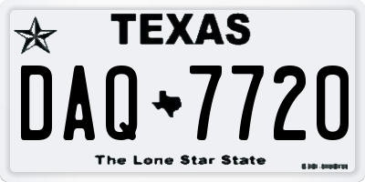 TX license plate DAQ7720