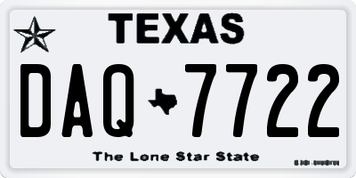 TX license plate DAQ7722
