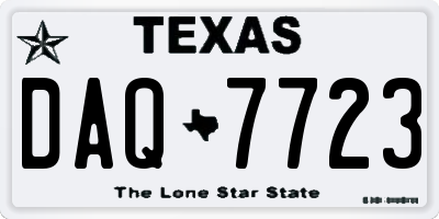 TX license plate DAQ7723