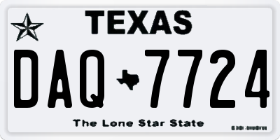 TX license plate DAQ7724