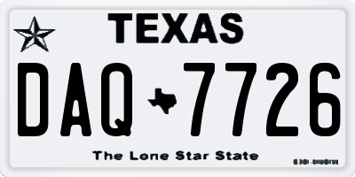 TX license plate DAQ7726
