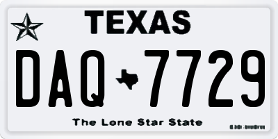 TX license plate DAQ7729