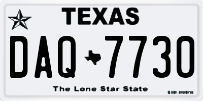 TX license plate DAQ7730