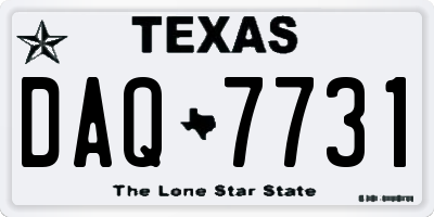 TX license plate DAQ7731