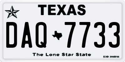 TX license plate DAQ7733