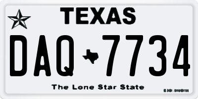 TX license plate DAQ7734