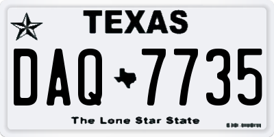 TX license plate DAQ7735