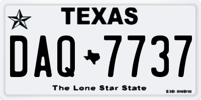 TX license plate DAQ7737