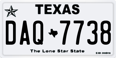 TX license plate DAQ7738
