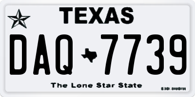 TX license plate DAQ7739