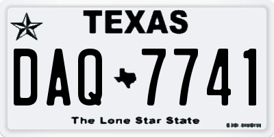 TX license plate DAQ7741
