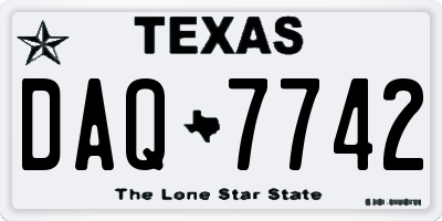TX license plate DAQ7742