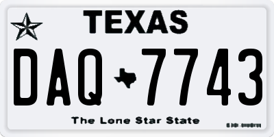 TX license plate DAQ7743