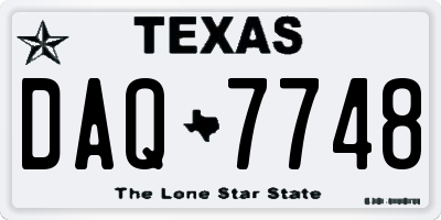 TX license plate DAQ7748