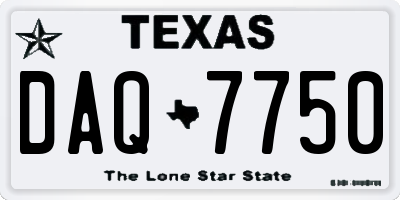 TX license plate DAQ7750