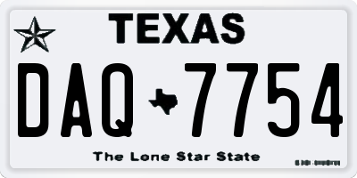 TX license plate DAQ7754