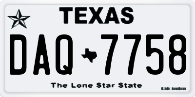 TX license plate DAQ7758