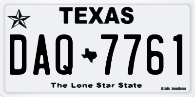 TX license plate DAQ7761