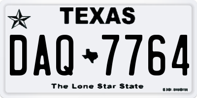 TX license plate DAQ7764