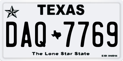 TX license plate DAQ7769