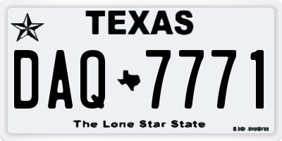 TX license plate DAQ7771