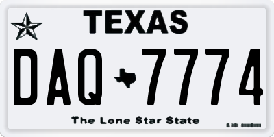 TX license plate DAQ7774