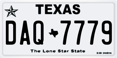 TX license plate DAQ7779