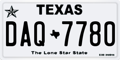 TX license plate DAQ7780
