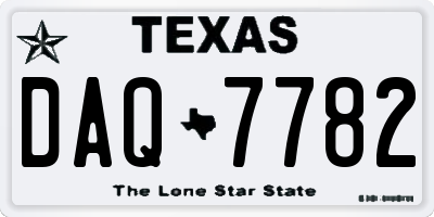 TX license plate DAQ7782
