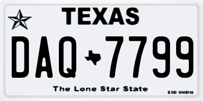 TX license plate DAQ7799