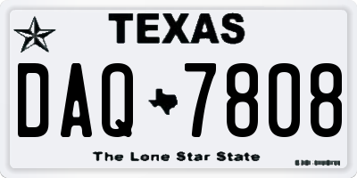 TX license plate DAQ7808