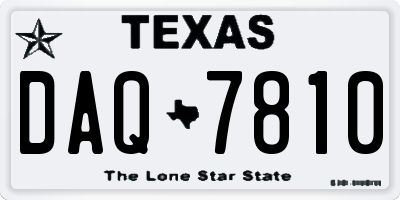 TX license plate DAQ7810