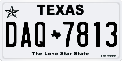 TX license plate DAQ7813
