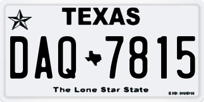 TX license plate DAQ7815