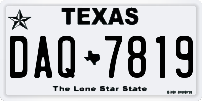 TX license plate DAQ7819
