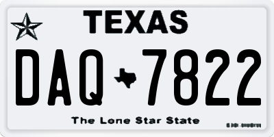 TX license plate DAQ7822