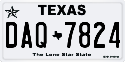 TX license plate DAQ7824