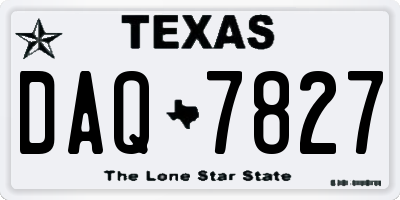 TX license plate DAQ7827