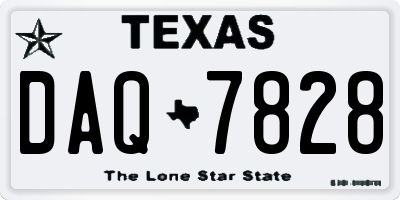 TX license plate DAQ7828