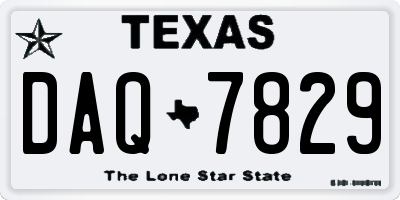 TX license plate DAQ7829