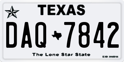 TX license plate DAQ7842