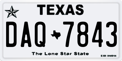 TX license plate DAQ7843