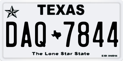 TX license plate DAQ7844