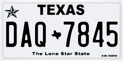 TX license plate DAQ7845