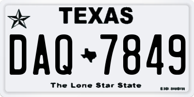 TX license plate DAQ7849