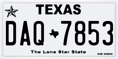 TX license plate DAQ7853
