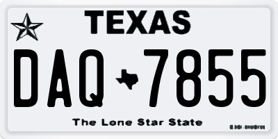 TX license plate DAQ7855